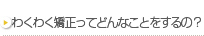 わくわく矯正ってどんなことをするの？